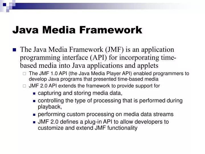 PPT Java Media Framework PowerPoint Presentation, free download ID