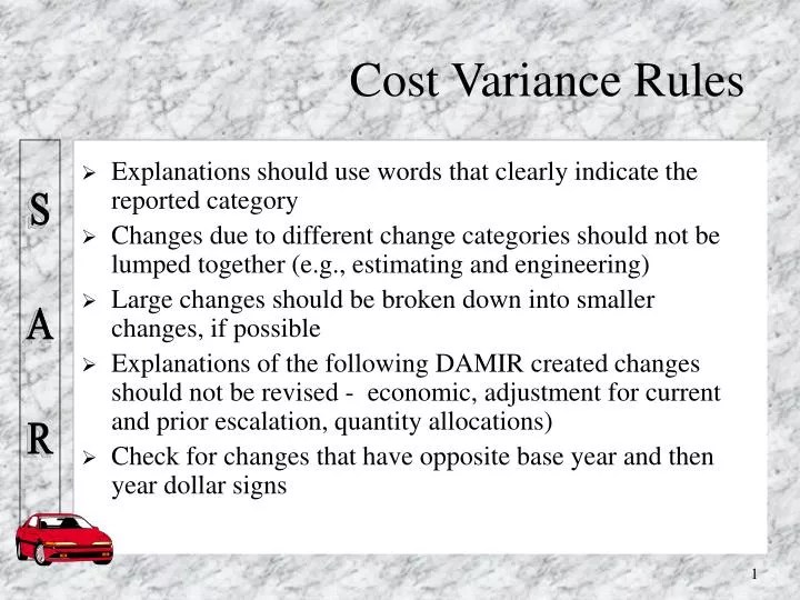 PPT Cost Variance Rules PowerPoint Presentation, free download ID