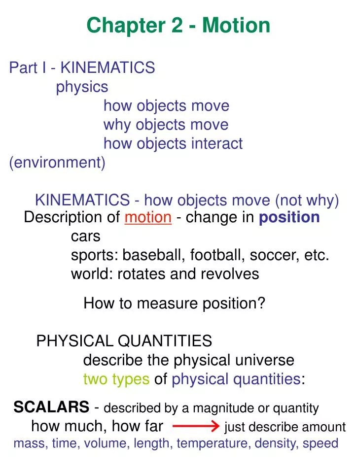 PPT - Chapter 2 - Motion PowerPoint Presentation, free download - ID:443102