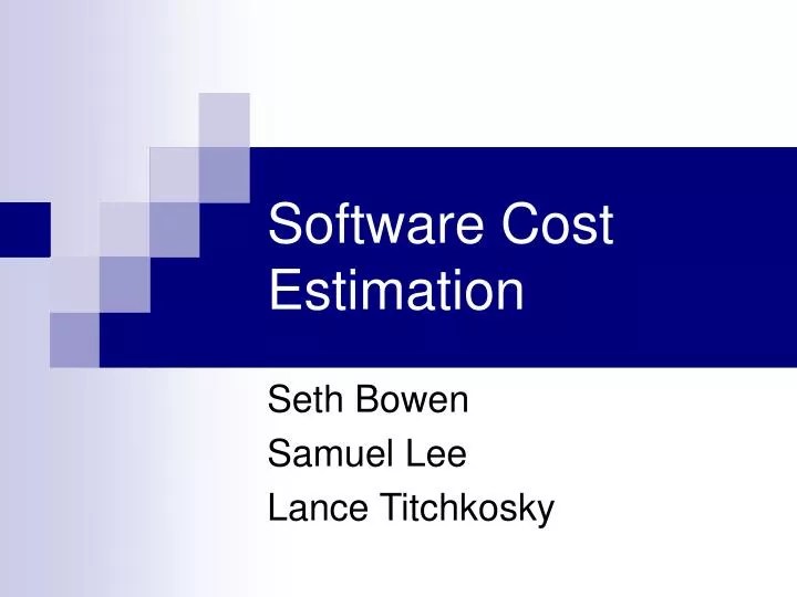 PPT Software Cost Estimation PowerPoint Presentation, free download