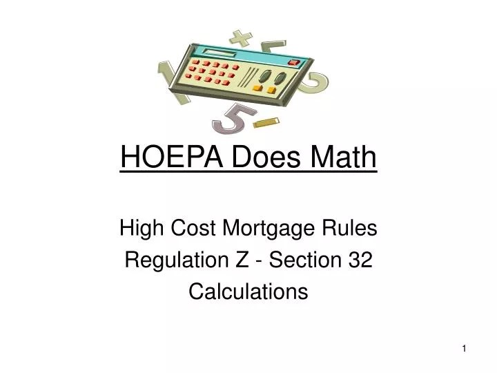 PPT HOEPA Does Math PowerPoint Presentation, free download ID558458