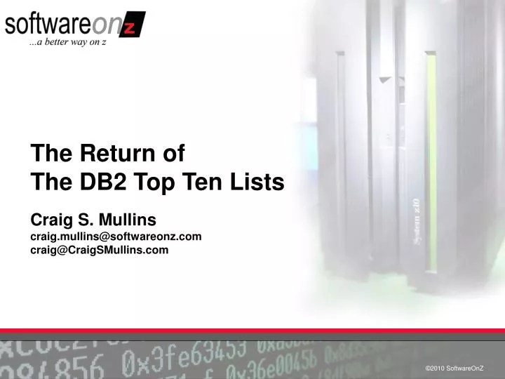 PPT The Return of The DB2 Top Ten Lists PowerPoint Presentation, free