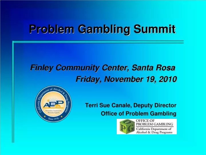 PPT Problem Gambling Summit PowerPoint Presentation, free download