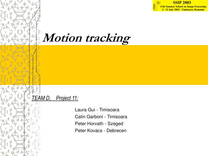 PPT Motion tracking PowerPoint Presentation, free download ID774374