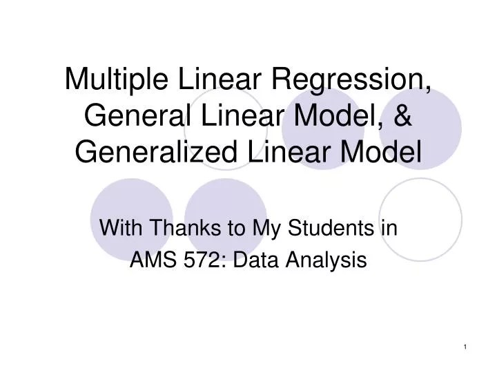 PPT Multiple Linear Regression, General Linear Model, & Generalized
