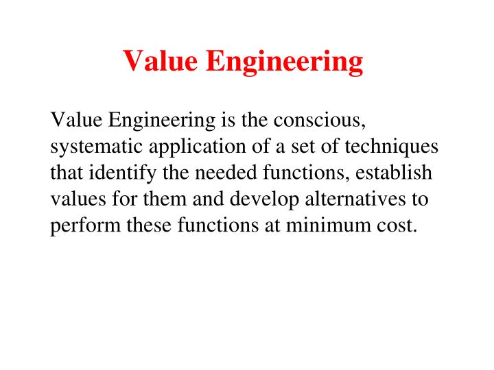 PPT - Value Engineering PowerPoint Presentation, free download - ID:997543