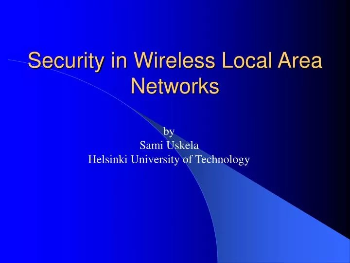 PPT Security in Wireless Local Area Networks PowerPoint Presentation