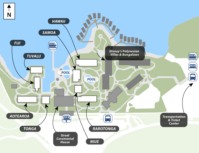 Disney Polynesian Resort Map Disney's Polynesian Village Resort