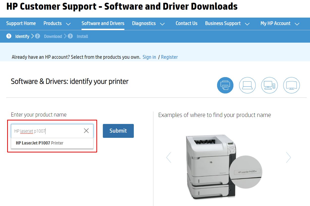Download HP LaserJet P1007 Driver for Windows