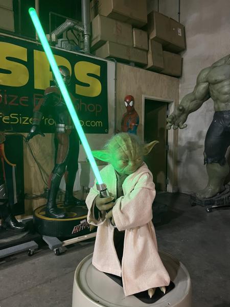 Life Size Yoda with Lightsaber