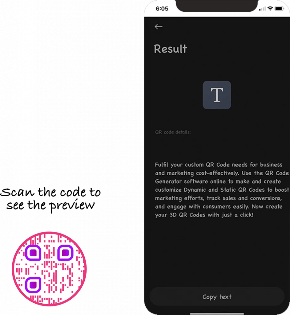 QRkod för text Konvertera text till QRkod online gratis