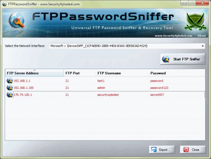 Download FTP Password Sniffer v4.5 (freeware) AfterDawn Software