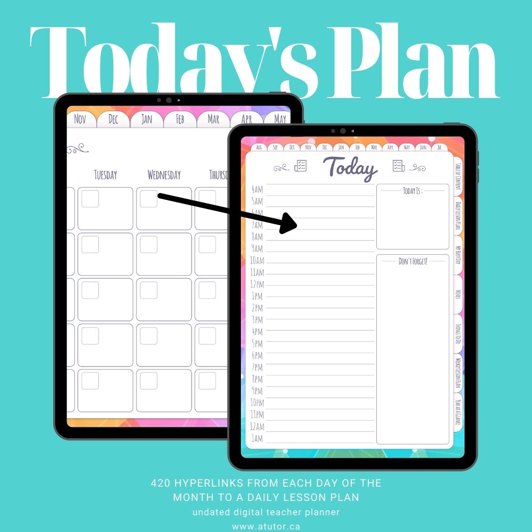 Best Digital Teacher Planner Dated and Undated A Tutor