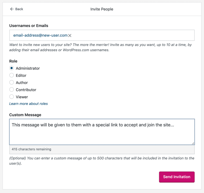 How to invite people to your site in Wordpress