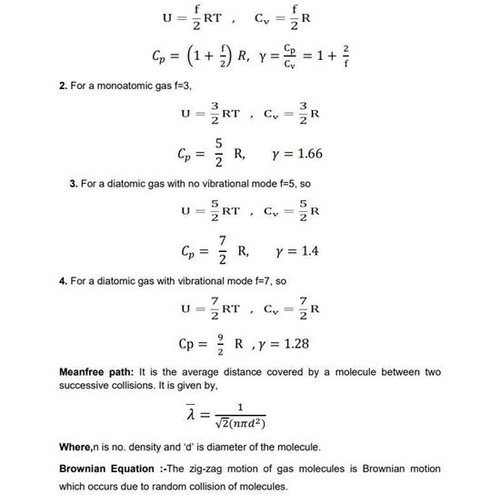 CBSE Class 11 physics revision notes Chapter 13 Theory