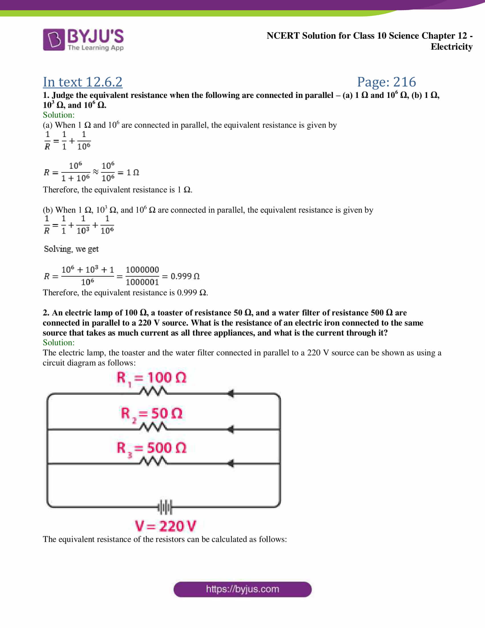 NCERT Solutions for Class 10 Science Chapter 12