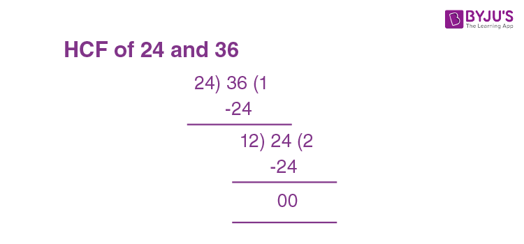 HCF of 24 and 36 How to Find HCF of 24 and 36