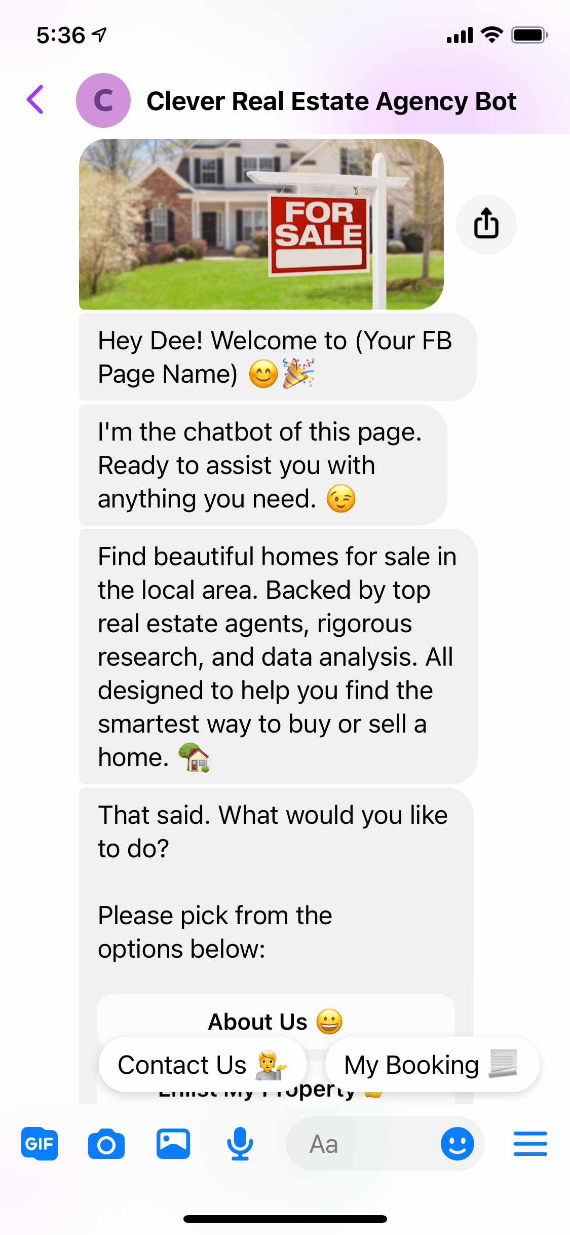 Real Estate Agency Chatbot Template Clepher