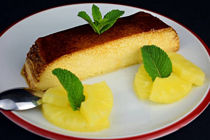 Flan de piña con leche condensada