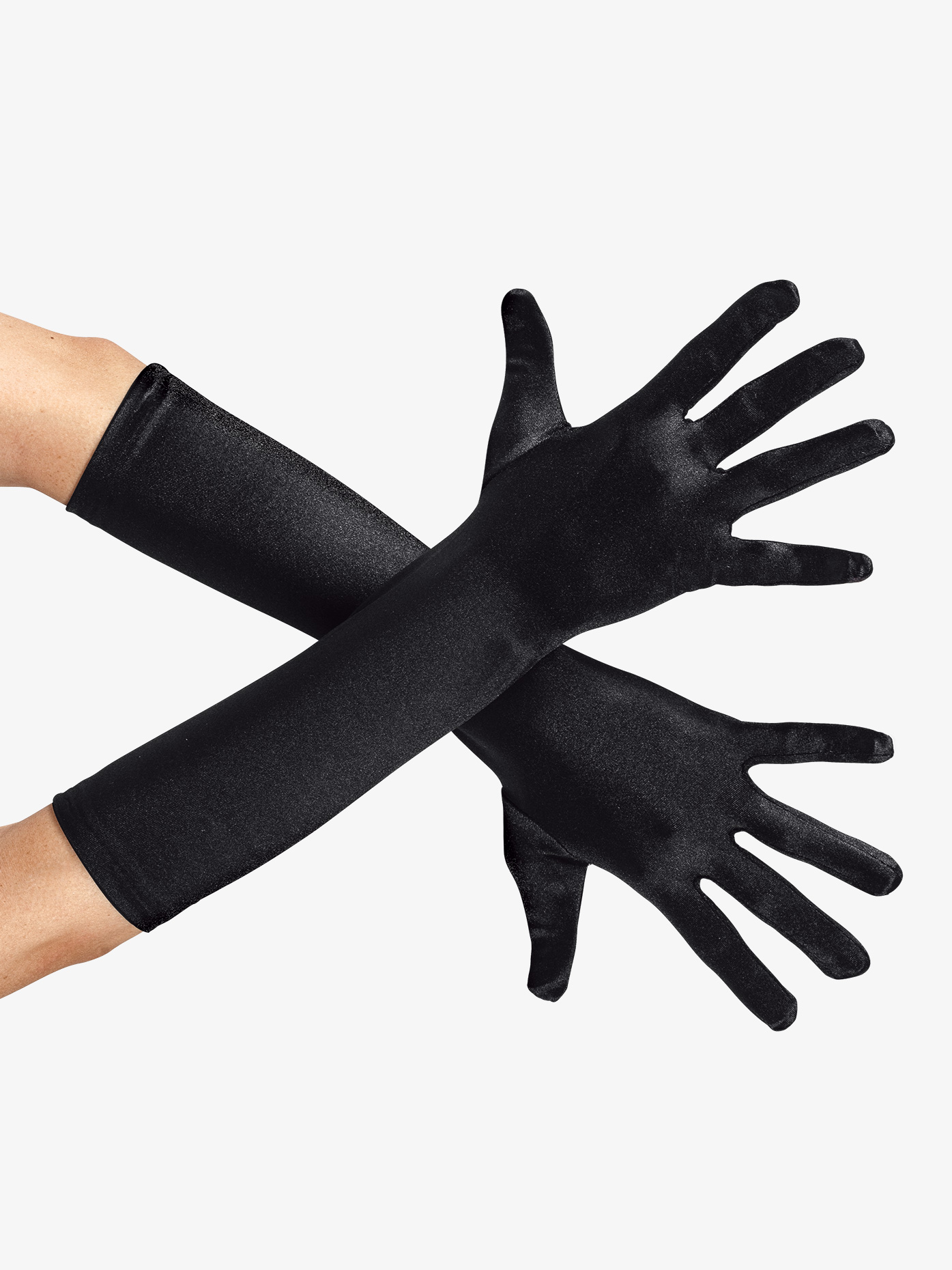 Womens ElbowLength Satin Gloves Accessories Double Platinum 8B