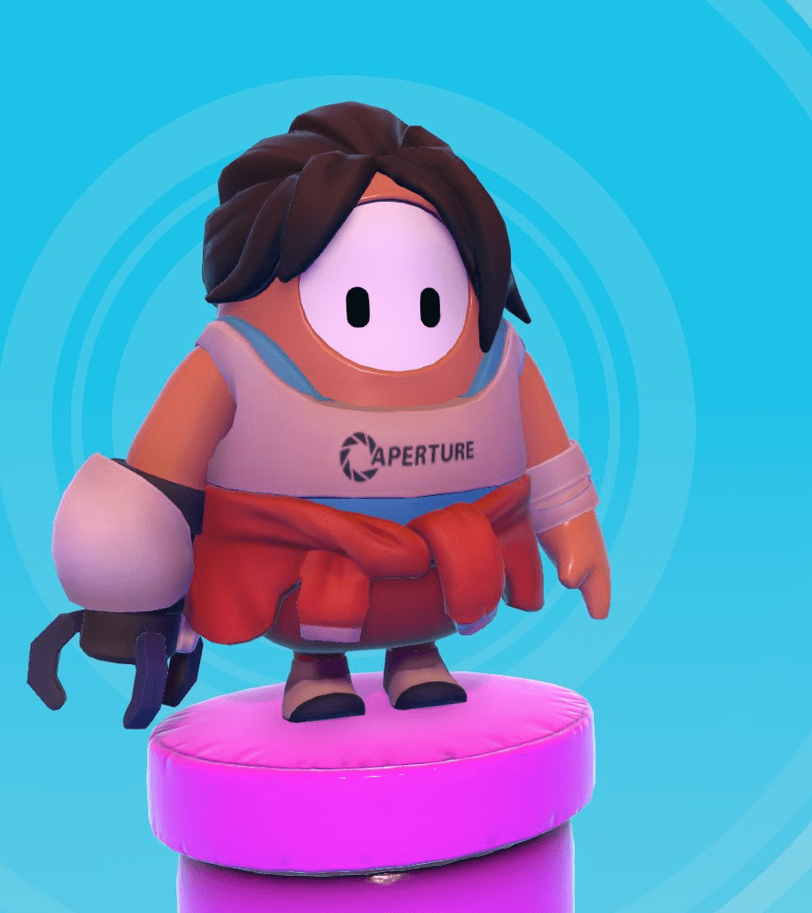 Fall Guys' new Portalthemed skin lets you play as Chell—sort of Dot