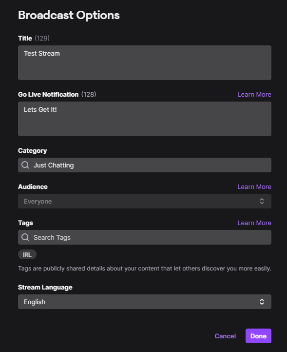 How to add tags on Twitch Dot Esports