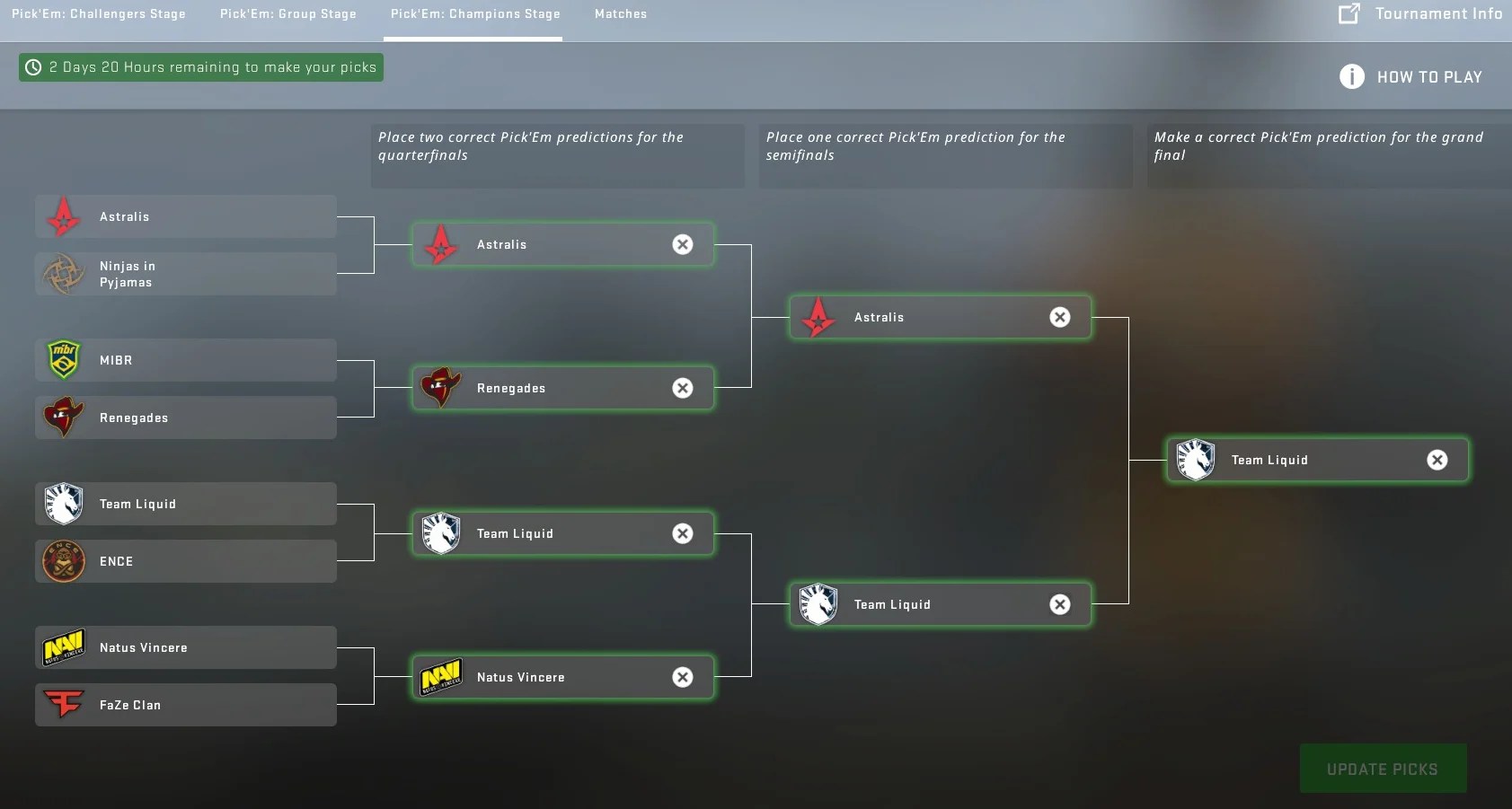IEM Katowice Pick'Em Predictions Champions Stage Elecspo