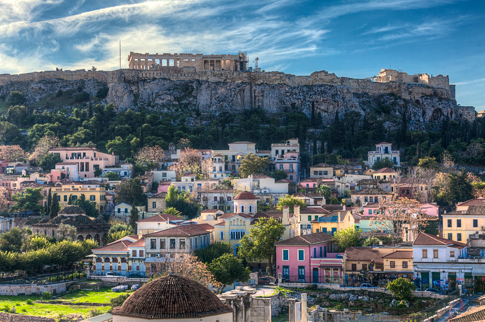 The Historical Plaka Neighborhood in Athens, Greece
