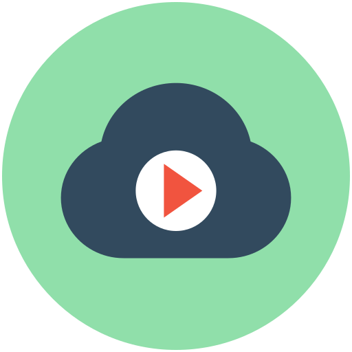 Cloud media, cloud multimedia, cloud storage, media storage, online media icon