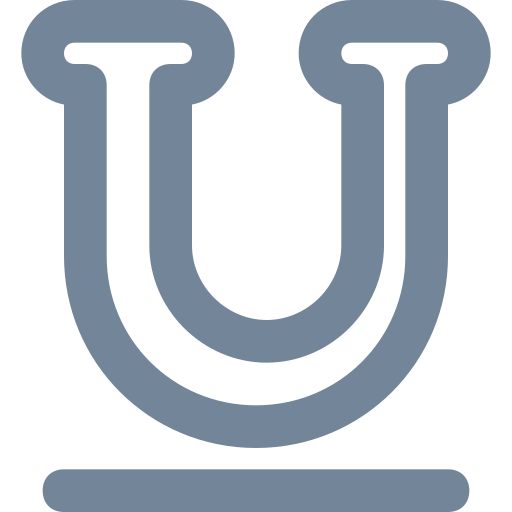 Underline, u, format, style, text icon Download on Iconfinder