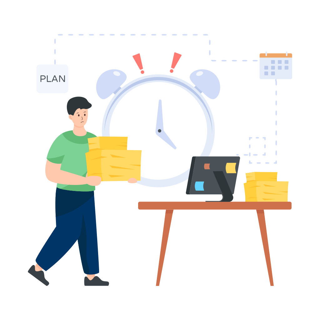 Time period, deadline, time limit, timeline, target time illustration