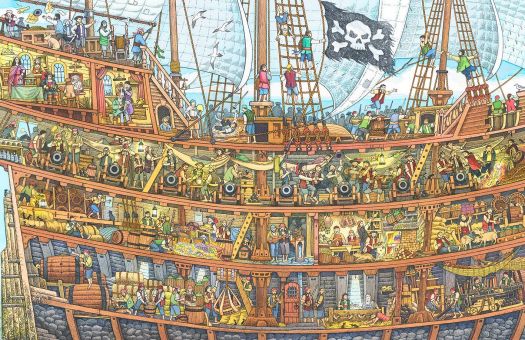 Solve Inside a pirate ship (medium) jigsaw puzzle online with 228 pieces