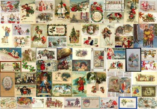 Solve CHRISTMAS GREETINGS FROM THE PAST jigsaw puzzle online with 140