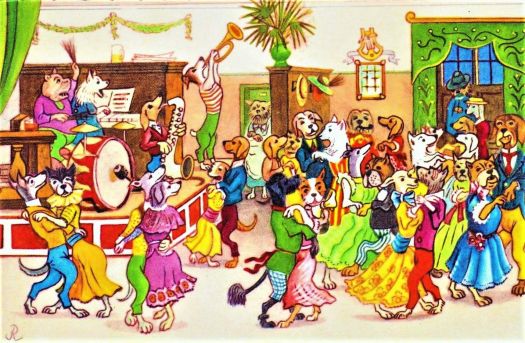 Solve Big Band Dog Dance jigsaw puzzle online with 126 pieces