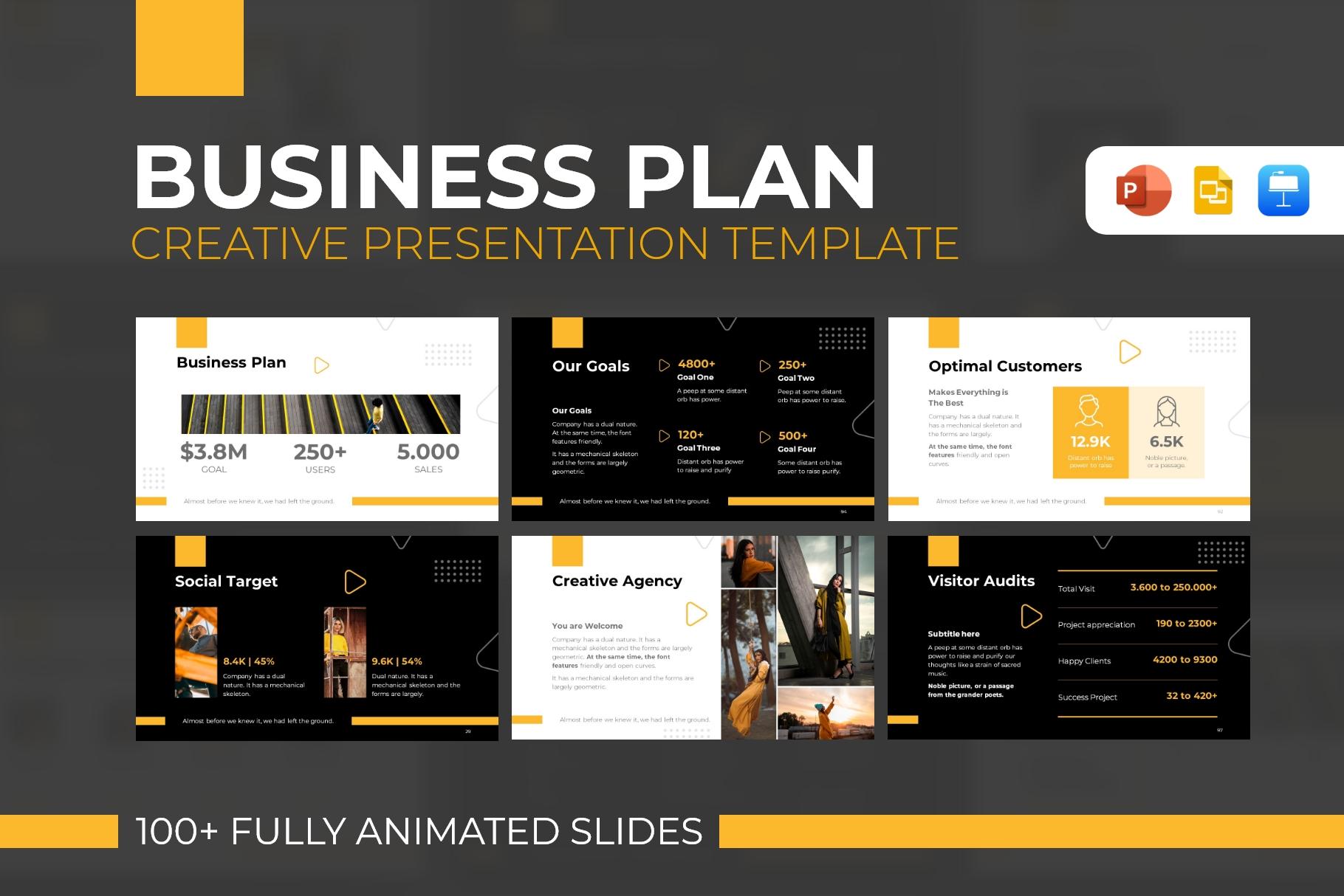 Animated Yellow Business Plan Presentation Template Free Download (10
