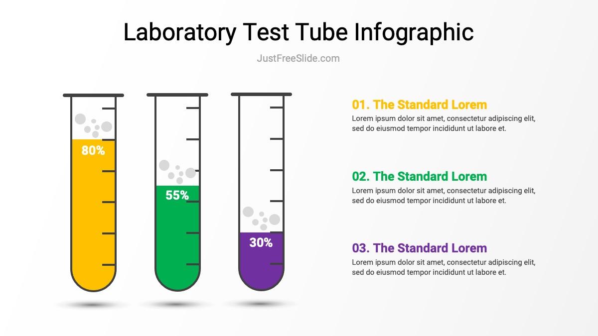 3 Free Laboratory Test Tube Infographics for Google Slides