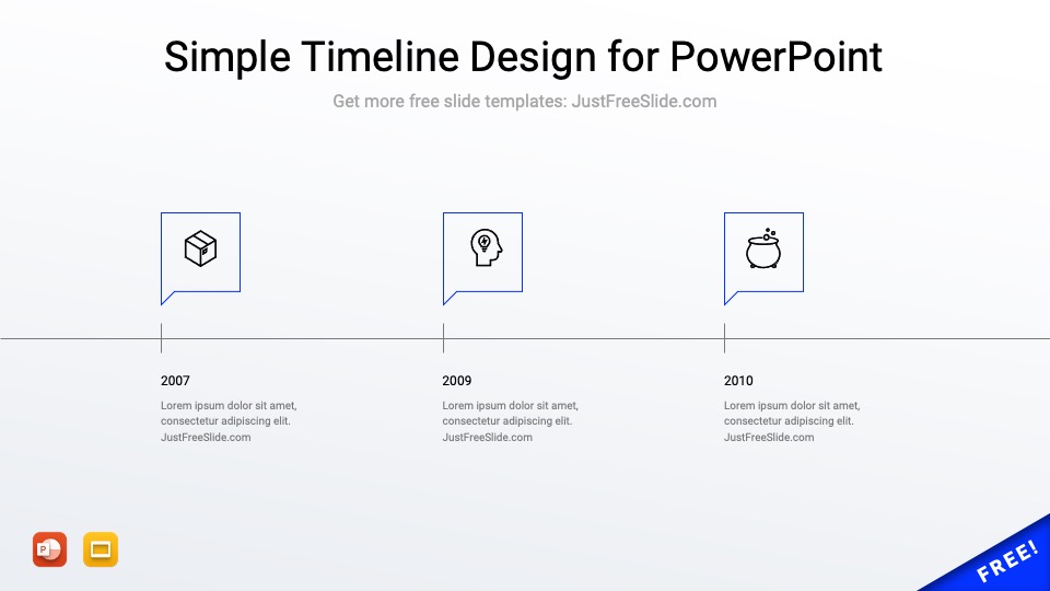 Simple Timeline Design for PowerPoint (23 Layouts) Just Free Slide