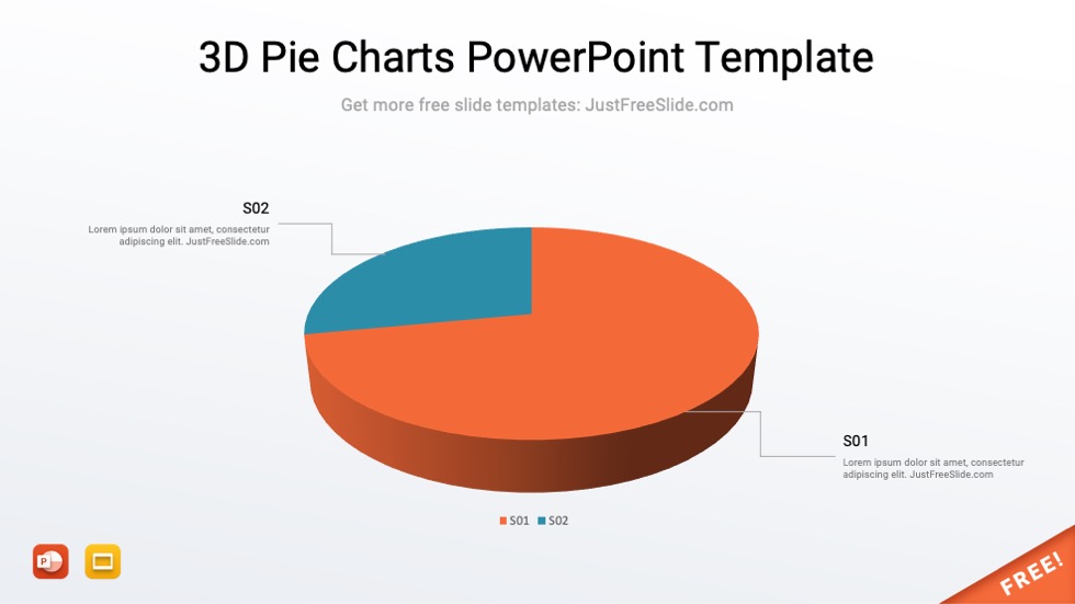 3D Pie Charts PowerPoint Template Free Download Just Free Slide