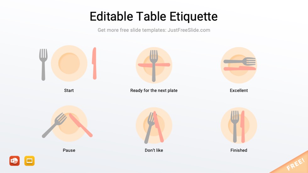 Free Editable Table Etiquette PowerPoint Template Just Free Slide