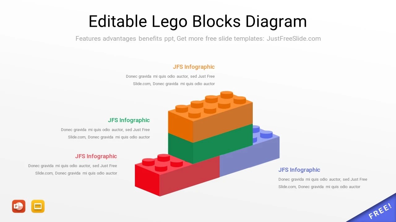 Free Editable Building Blocks PowerPoint Template (7 Slides) Just