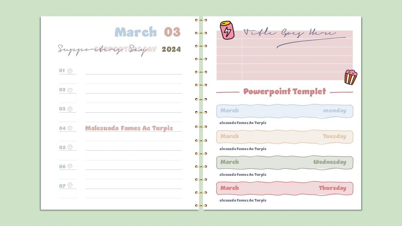 Free Pocket Notepad PowerPoint Template Just Free Slide