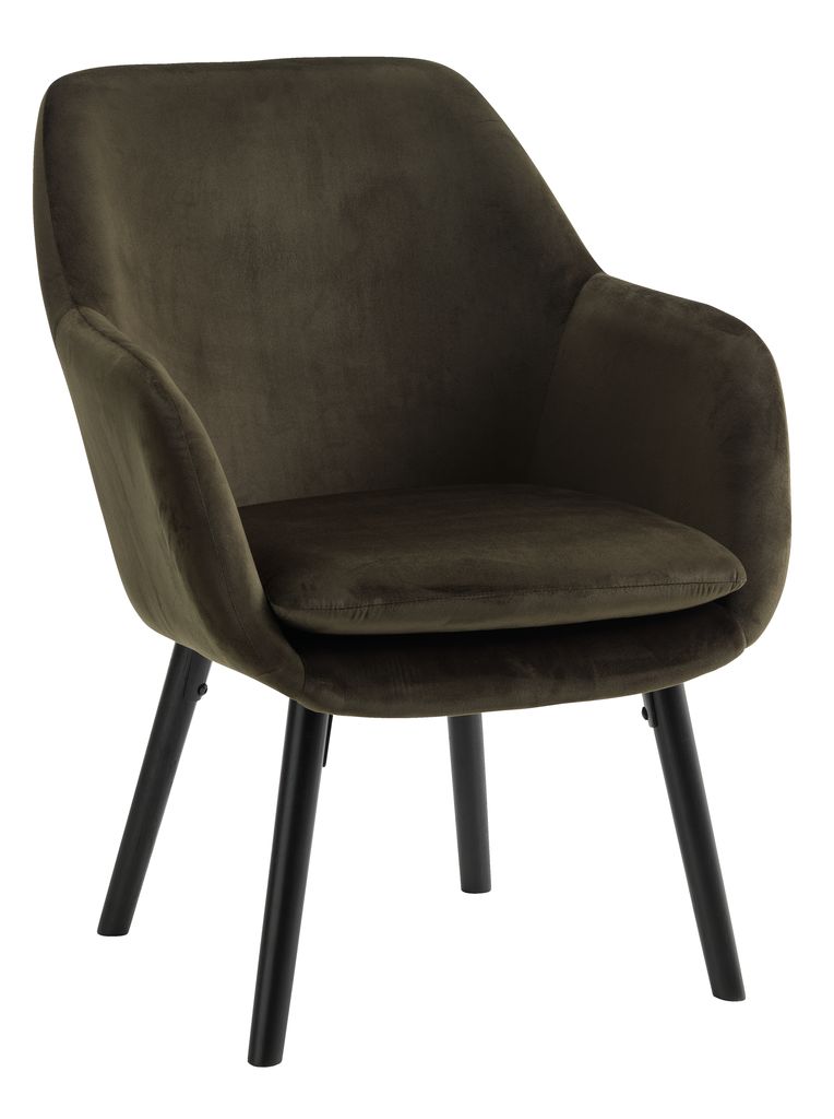 Armchair UDSBJERG velvet dark green JYSK