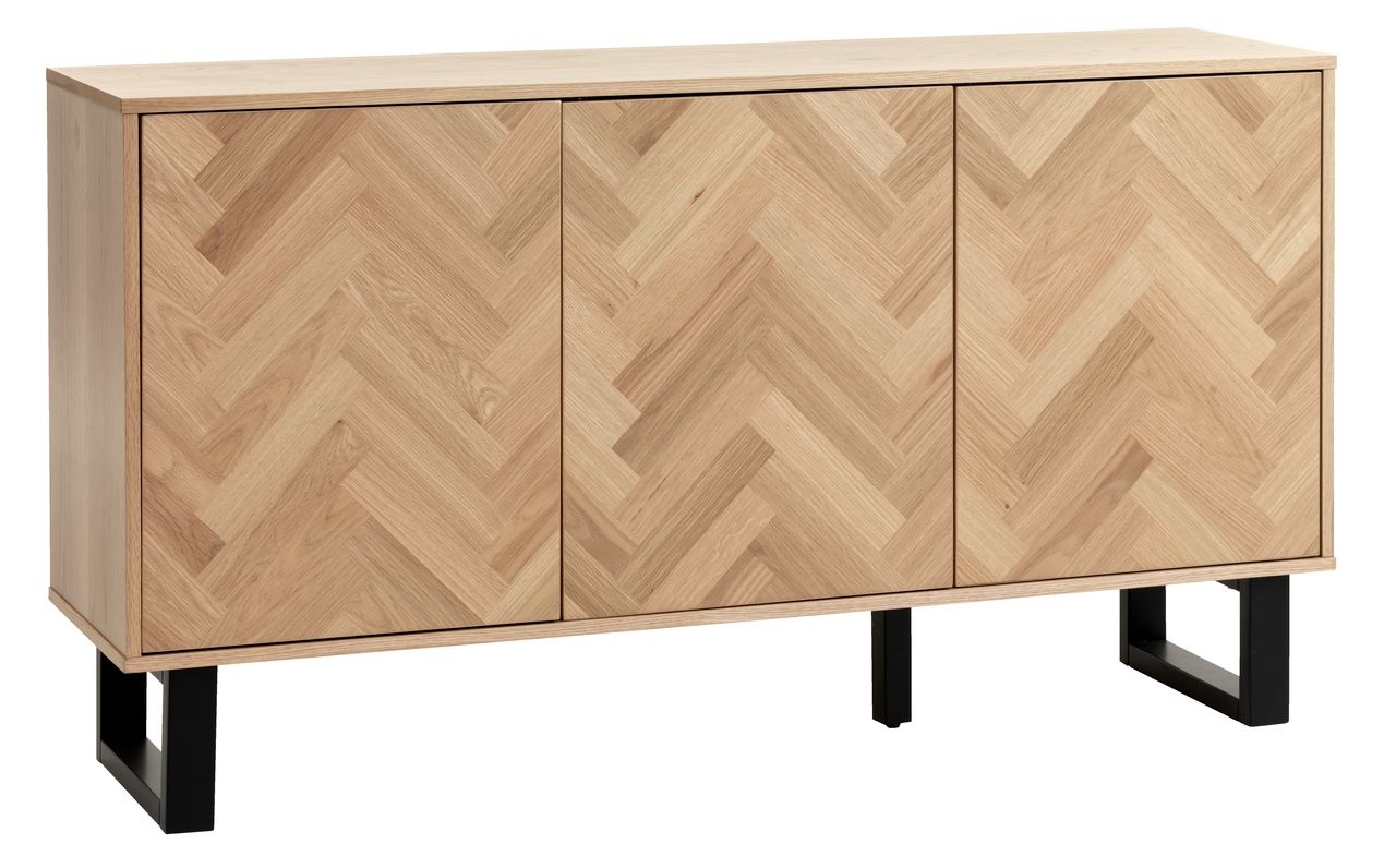 Buffet AGERSKOV 3 portes chêne/noir JYSK