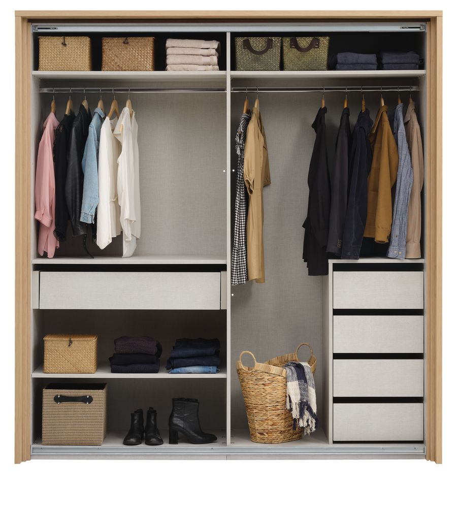 SALTOV 204 wardrobe w/frame+acc. oak JYSK