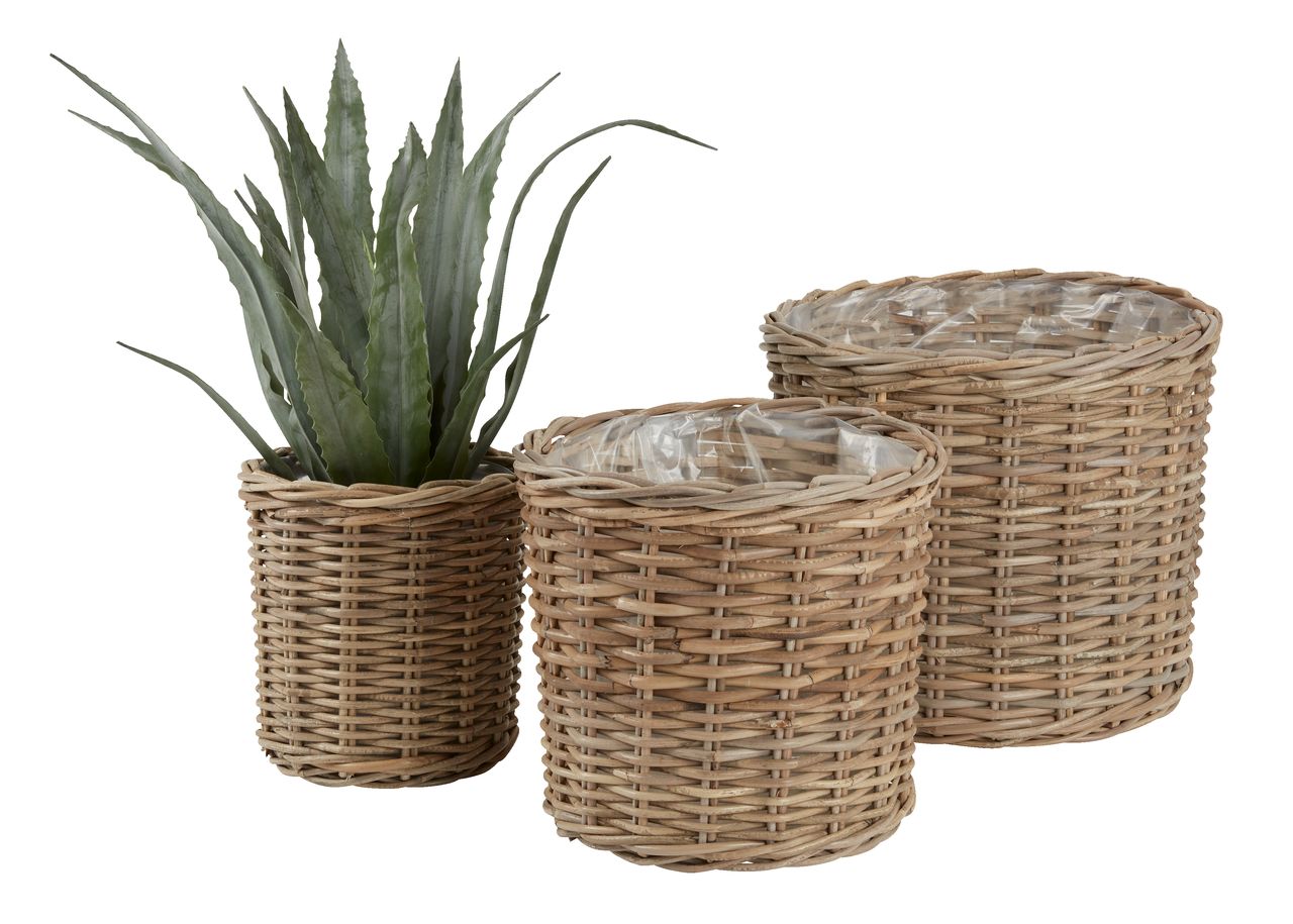 Planter basket SANSEBIE D40/33/25 kubu natural 3pcs/set JYSK