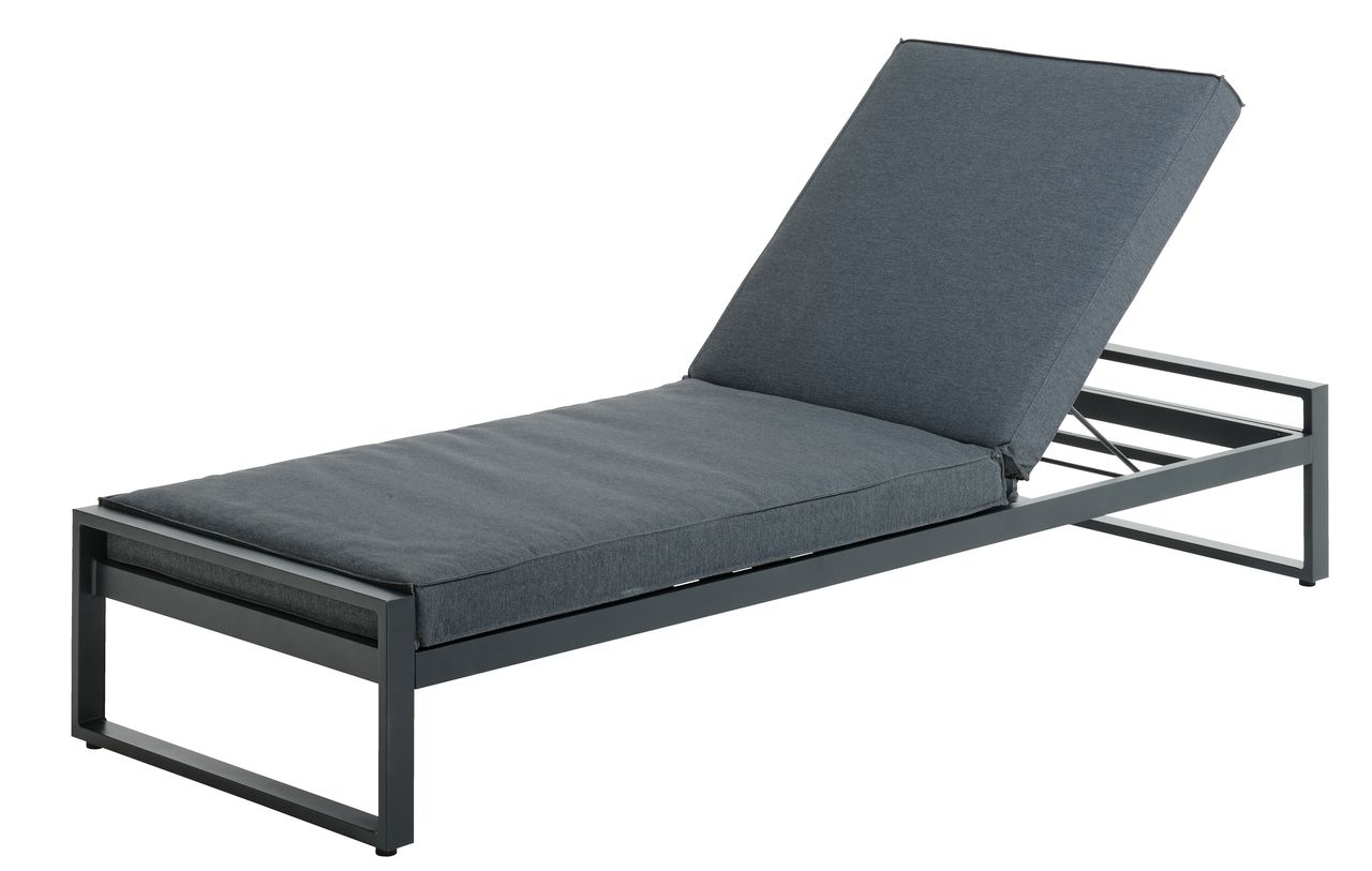 Espreguiçadeira VONGE L75xC210 secagem rápida preto JYSK