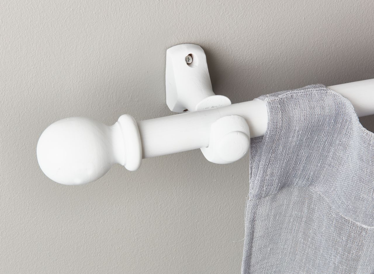 Curtain pole wood 150cm 28mm white JYSK