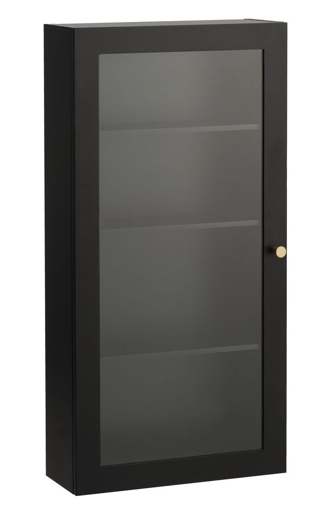 Wall HASTRUP 1 glass door black JYSK