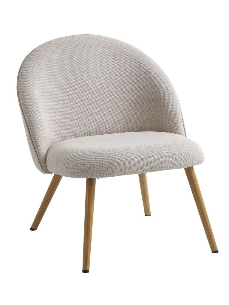 Armchair THORUP beige fabric/oak colour JYSK