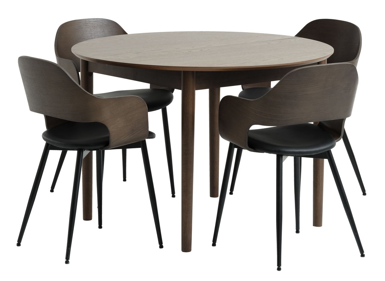 MARSTRAND D110 table dark oak+4 HVIDOVRE chairs darkoak JYSK